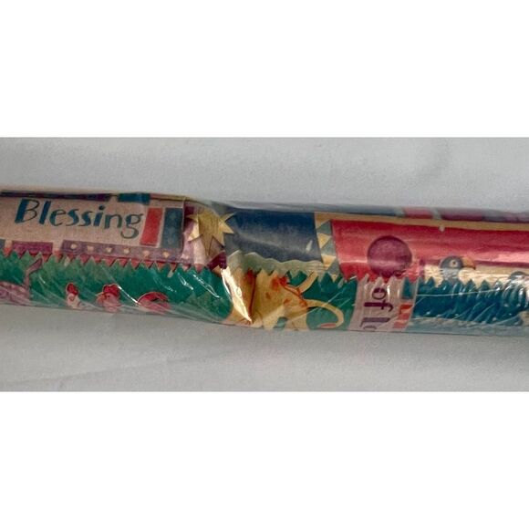 Hallmark Vintage Gift Wrap “A Baby is a Blessing” Noah’s Ark New Sealed - Picture 7 of 8